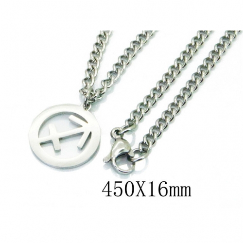 Wholesale Stainless Steel 316L Necklace (Font Pendant) NO.#BC39N0514JV