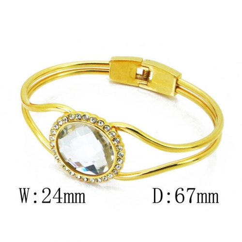 Wholesale Crystal/Zircon Stainless steel 316L CZ Bangles NO.#BC64B1393HAA