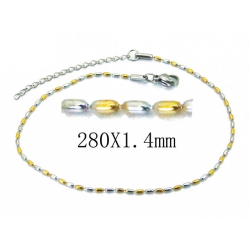 Wholesale Stainless Steel 316L Fashion Anklets NO.#BC62B0377JL