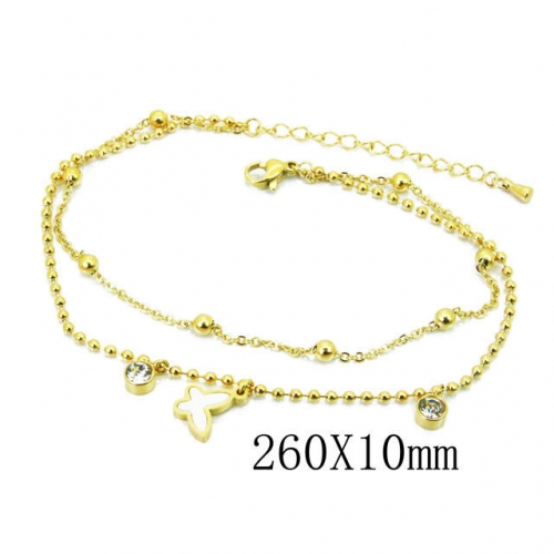 Wholesale Stainless Steel 316L Fashion Anklets NO.#BC32B0170PL
