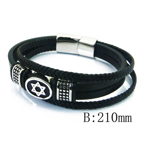 BC Wholesale Jewelry Fashion Leather Bracelet NO.#BC23B0362HMW