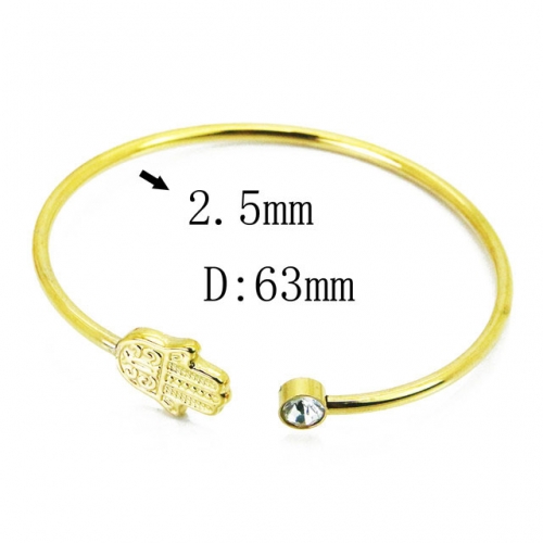 Wholesale Crystal/Zircon Stainless steel 316L Bangles NO.#BC58B0530MT