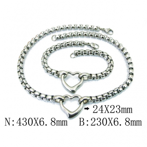 Wholesale Stainless Steel 316L Necklace & Bracelet Set NO.#BC39S0503IXX