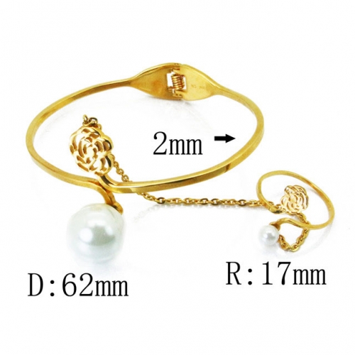 BaiChuan Wholesale Jewelry Stainless Steel 316L Pearl Bangle NO.#BC23B0280PL