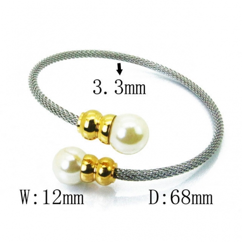 BaiChuan Wholesale Jewelry Stainless Steel 316L Pearl Bangle NO.#BC64B1390HID