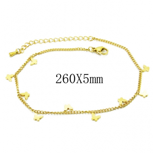 Wholesale Stainless Steel 316L Fashion Anklets NO.#BC32B0125OL