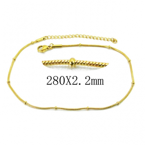 Wholesale Stainless Steel 316L Fashion Anklets NO.#BC62B0374JL