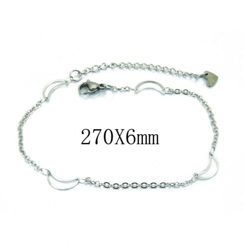 Wholesale Stainless Steel 316L Fashion Anklets NO.#BC39B0507ILB