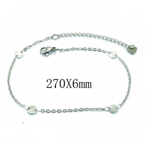 Wholesale Stainless Steel 316L Fashion Anklets NO.#BC39B0509IL