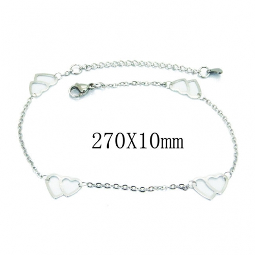 Wholesale Stainless Steel 316L Fashion Anklets NO.#BC39B0502ILW