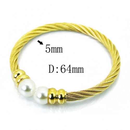BaiChuan Wholesale Jewelry Stainless Steel 316L Pearl Bangle NO.#BC58B0452HCC