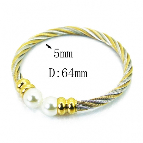 BaiChuan Wholesale Jewelry Stainless Steel 316L Pearl Bangle NO.#BC58B0453HHZ