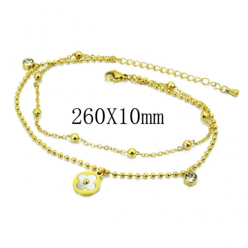 Wholesale Stainless Steel 316L Fashion Anklets NO.#BC32B0171PL
