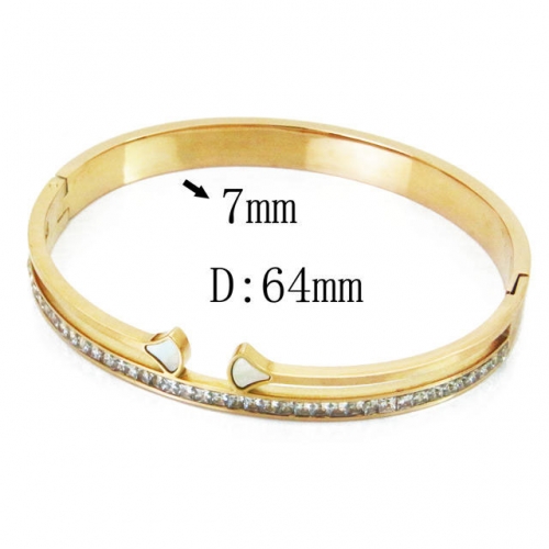 Wholesale Crystal/Zircon Stainless steel 316L CZ Bangles NO.#BC14B0198HOZ