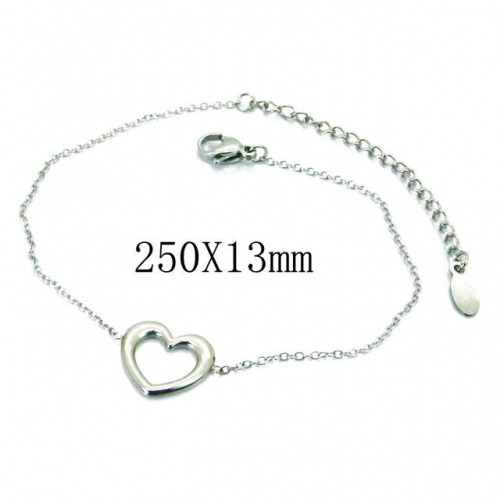 Wholesale Stainless Steel 316L Fashion Anklets NO.#BC91B0452NR