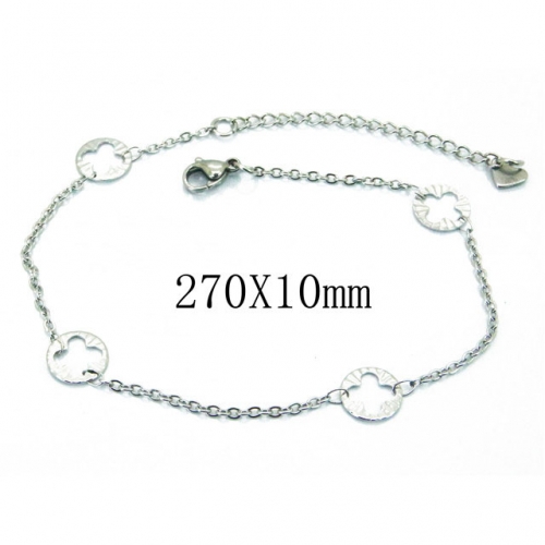Wholesale Stainless Steel 316L Fashion Anklets NO.#BC39B0505ILZ