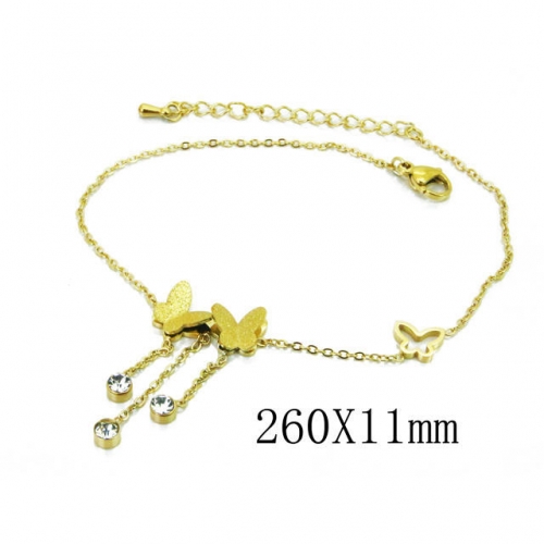 Wholesale Stainless Steel 316L Fashion Anklets NO.#BC32B0175OL