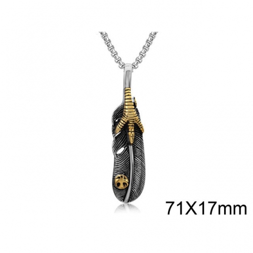 Wholesale Stainless Steel 316L Feather Pendants Without Chain NO.#SJ15P421