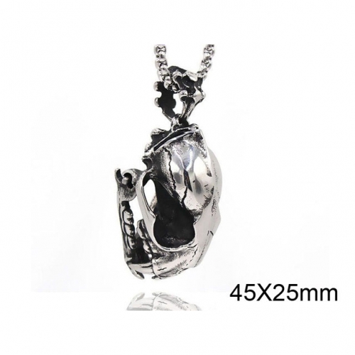 BC Wholesale Stainless Steel 316L Hot Skull Pendants Without Chain NO.#SJ17P012