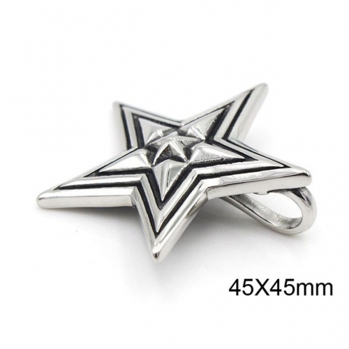 BC Wholesale Stainless Steel 316L Star Pendants Without Chain NO.#SJ17P042