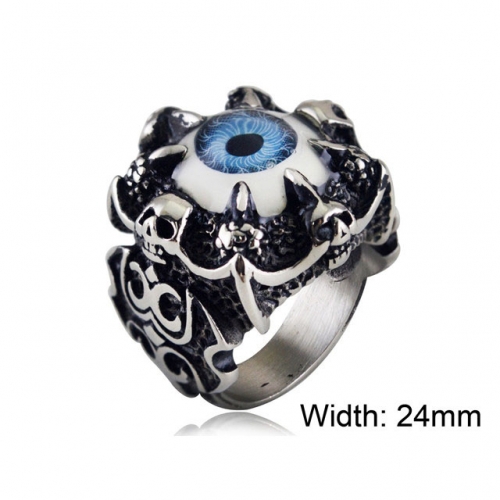 Wholesale Stainless Steel 316L Evil Eye Rings NO.#SJ33R228