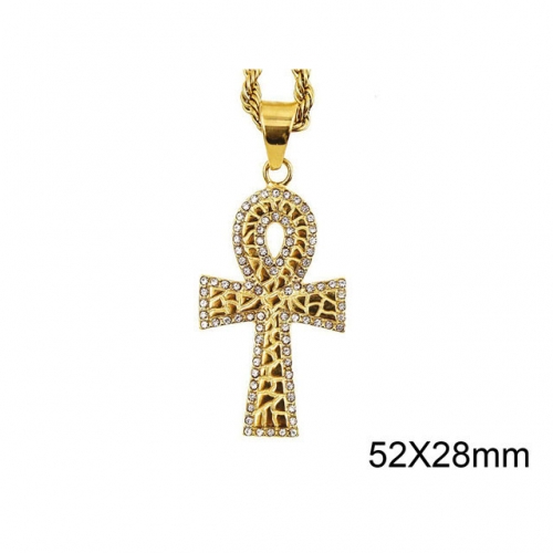 Wholesale Stainless Steel 316L CZ Cross Pendants Without Chain NO.#SJ37P207