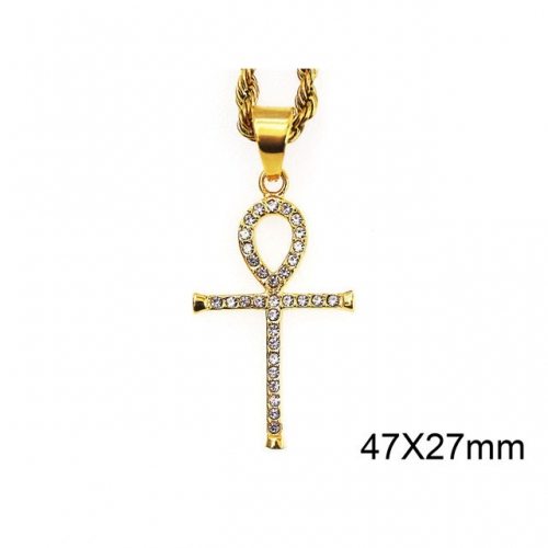 Wholesale Stainless Steel 316L CZ Cross Pendants Without Chain NO.#SJ37P015
