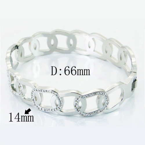 BaiChuan Wholesale 316L Stainless steel CZ Bangles NO.#BC19B0363HOE