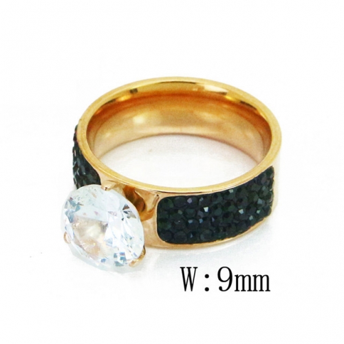 BC Wholesale Stainless Steel 316L Jewelry Big CZ Rings NO.#BC19R0658HHX
