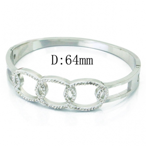 BaiChuan Wholesale 316L Stainless steel CZ Bangles NO.#BC19B0354HNE