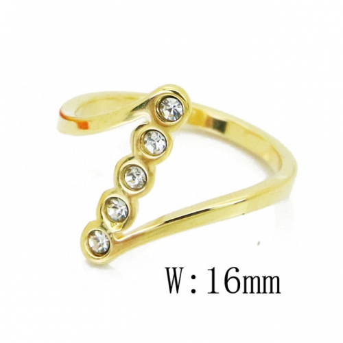 BC Wholesale Stainless Steel 316L Small CZ Rings NO.#BC19R0660HSS