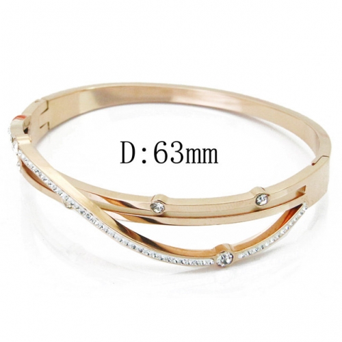 BaiChuan Wholesale 316L Stainless steel CZ Bangles NO.#BC19B0377HOR