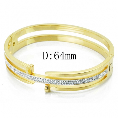 BaiChuan Wholesale 316L Stainless steel CZ Bangles NO.#BC19B0370HPR