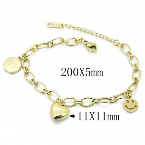 BC Wholesale Stainless Steel 316L Charm Bracelets NO.#BC47B0034PS