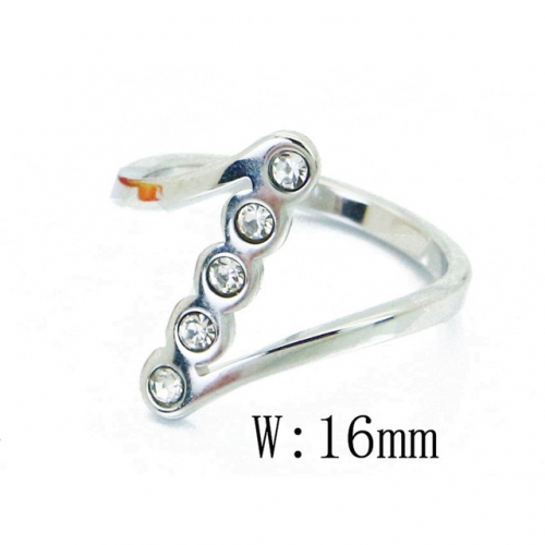 BC Wholesale Stainless Steel 316L Small CZ Rings NO.#BC19R0659PE
