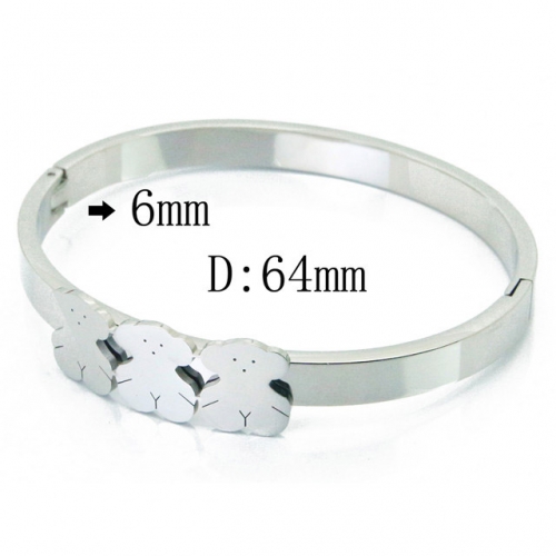 BaiChuan Jewelry Wholesale Stainless Steel Bear Bangles NO.#BC19B0389HJR