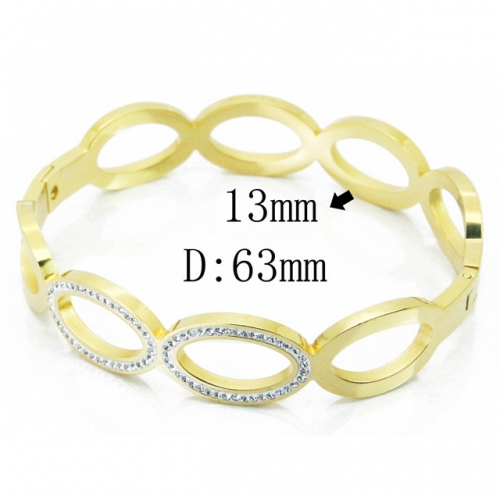 BaiChuan Wholesale 316L Stainless steel CZ Bangles NO.#BC19B0358HPE