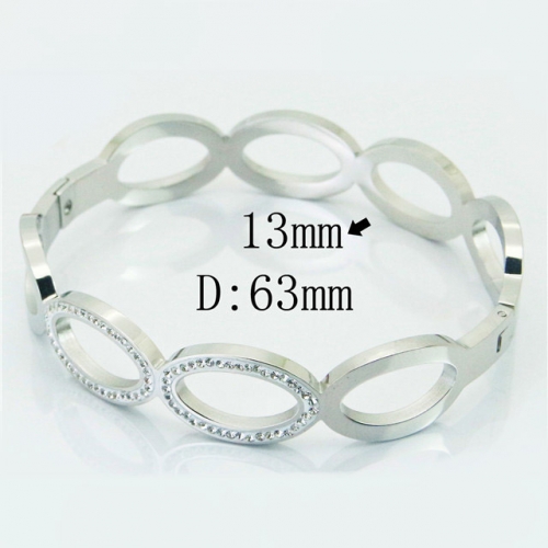 BaiChuan Wholesale 316L Stainless steel CZ Bangles NO.#BC19B0357HNV