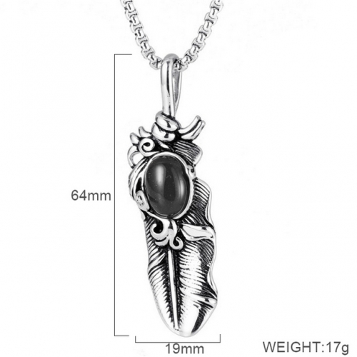 BC Wholesale Stainless Steel 316L Jewelry Feather Pendants Without Chain NO.#SJ6PB243783