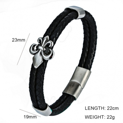 BC Wholesale Jewelry Anchor Leather Bracelet NO.#SJ6BB190291