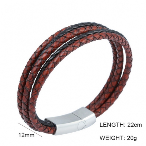 BC Wholesale Jewelry Popular Leather Bracelet NO.#SJ6BB190356