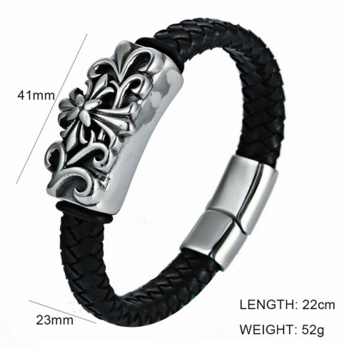 BC Wholesale Jewelry Fashion Leather Bracelet NO.#SJ6BB190247