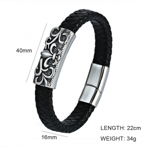 BC Wholesale Jewelry Fashion Leather Bracelet NO.#SJ6BB190193