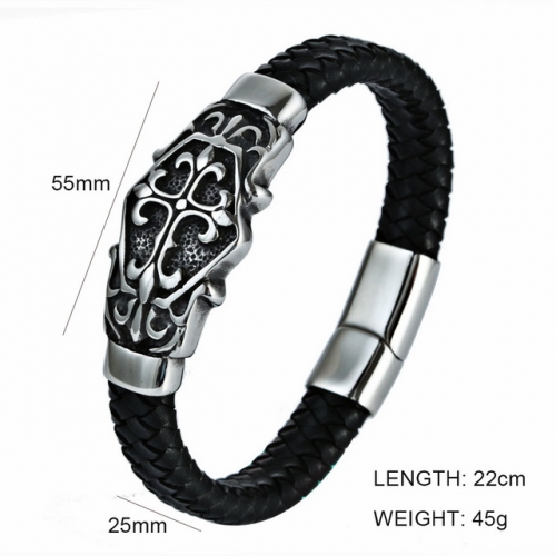 BC Wholesale Jewelry Religion Leather Bracelet NO.#SJ6BB190240