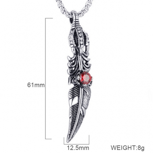BC Wholesale Stainless Steel 316L Jewelry Feather Pendants Without Chain NO.#SJ6PR243821