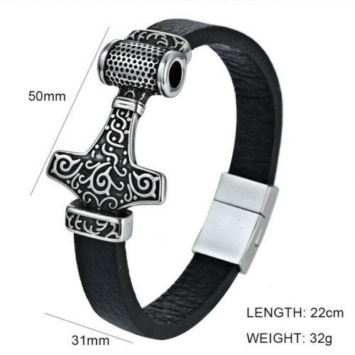 BC Wholesale Jewelry Anchor Leather Bracelet NO.#SJ6BB190283