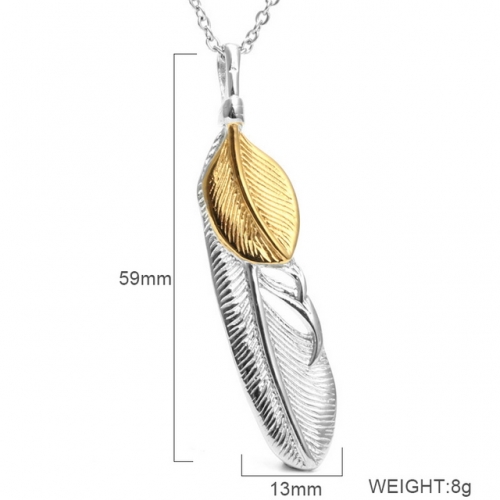 BC Wholesale Stainless Steel 316L Jewelry Feather Pendants Without Chain NO.#SJ6PS233728