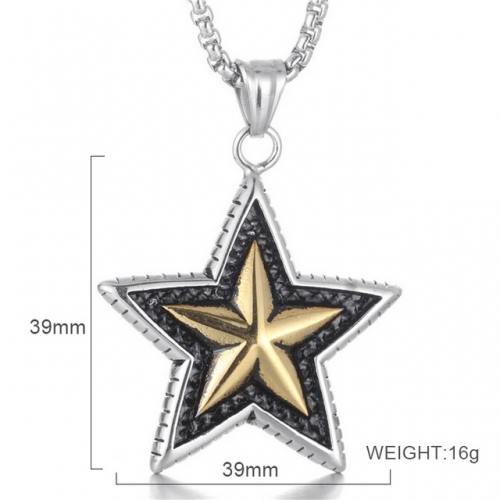 BC Wholesale Stainless Steel 316L Star Pendants Without Chain NO.#SJ6PG2400