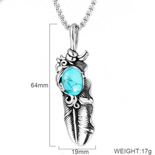 BC Wholesale Stainless Steel 316L Jewelry Feather Pendants Without Chain NO.#SJ6PC243783