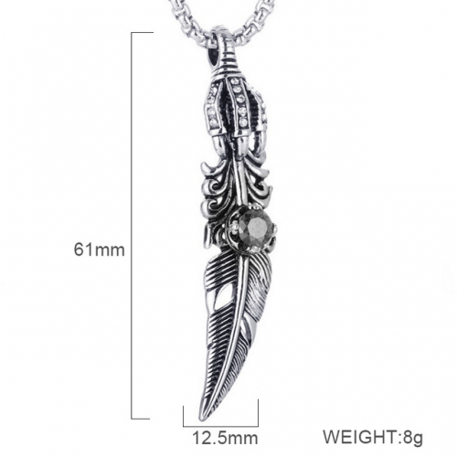 BC Wholesale Stainless Steel 316L Jewelry Feather Pendants Without Chain NO.#SJ6PB243821